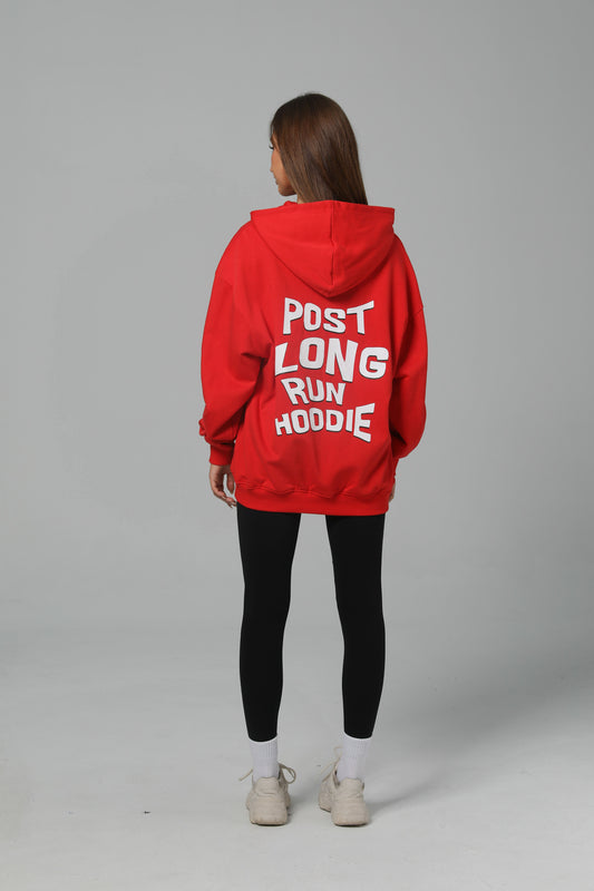 POST LONG RUN HOODIE - RACE DAY RED